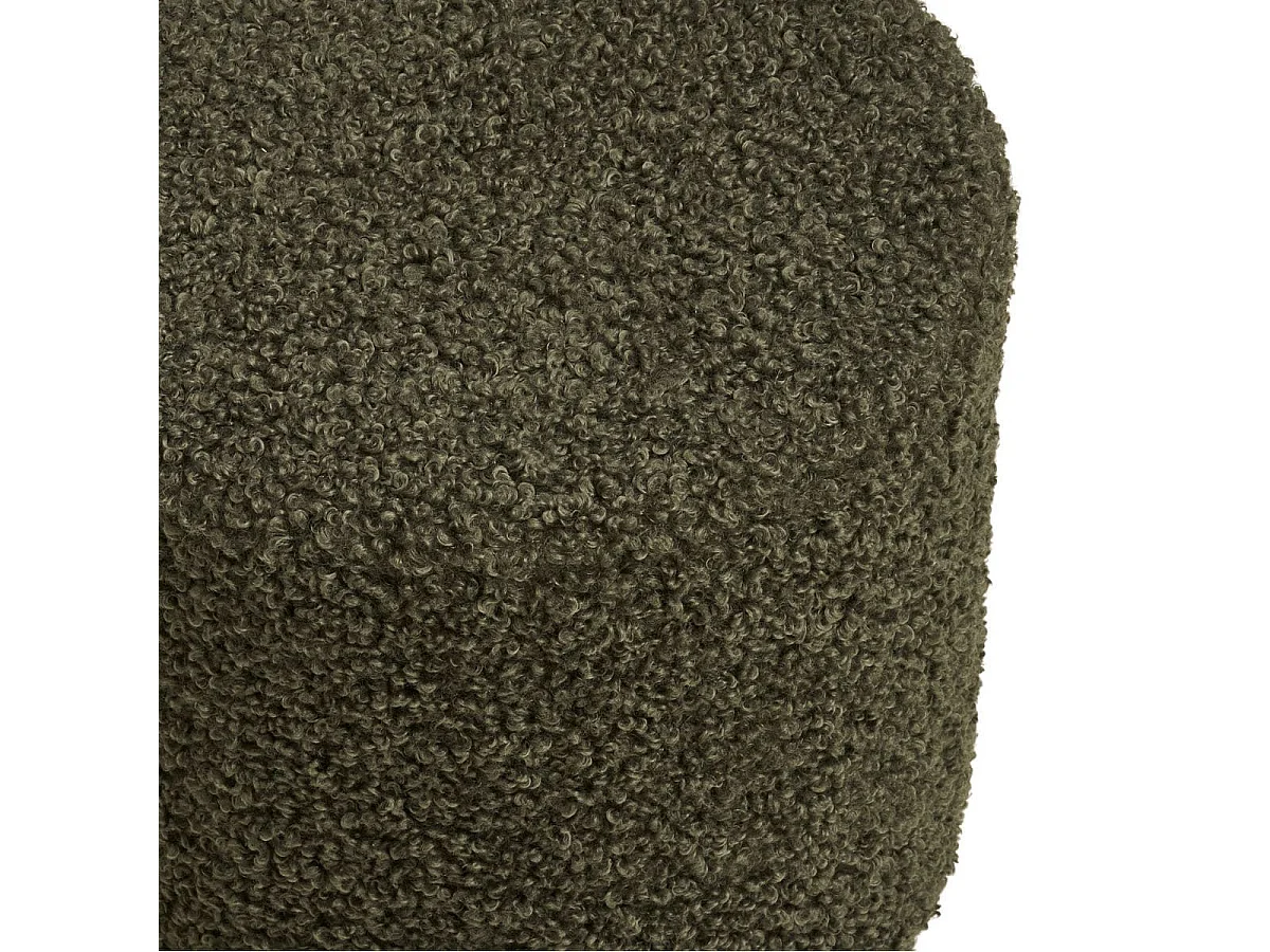 Pouf Rond Ø34cm en Tissu Bouclé Coloris vert - BUBBEL