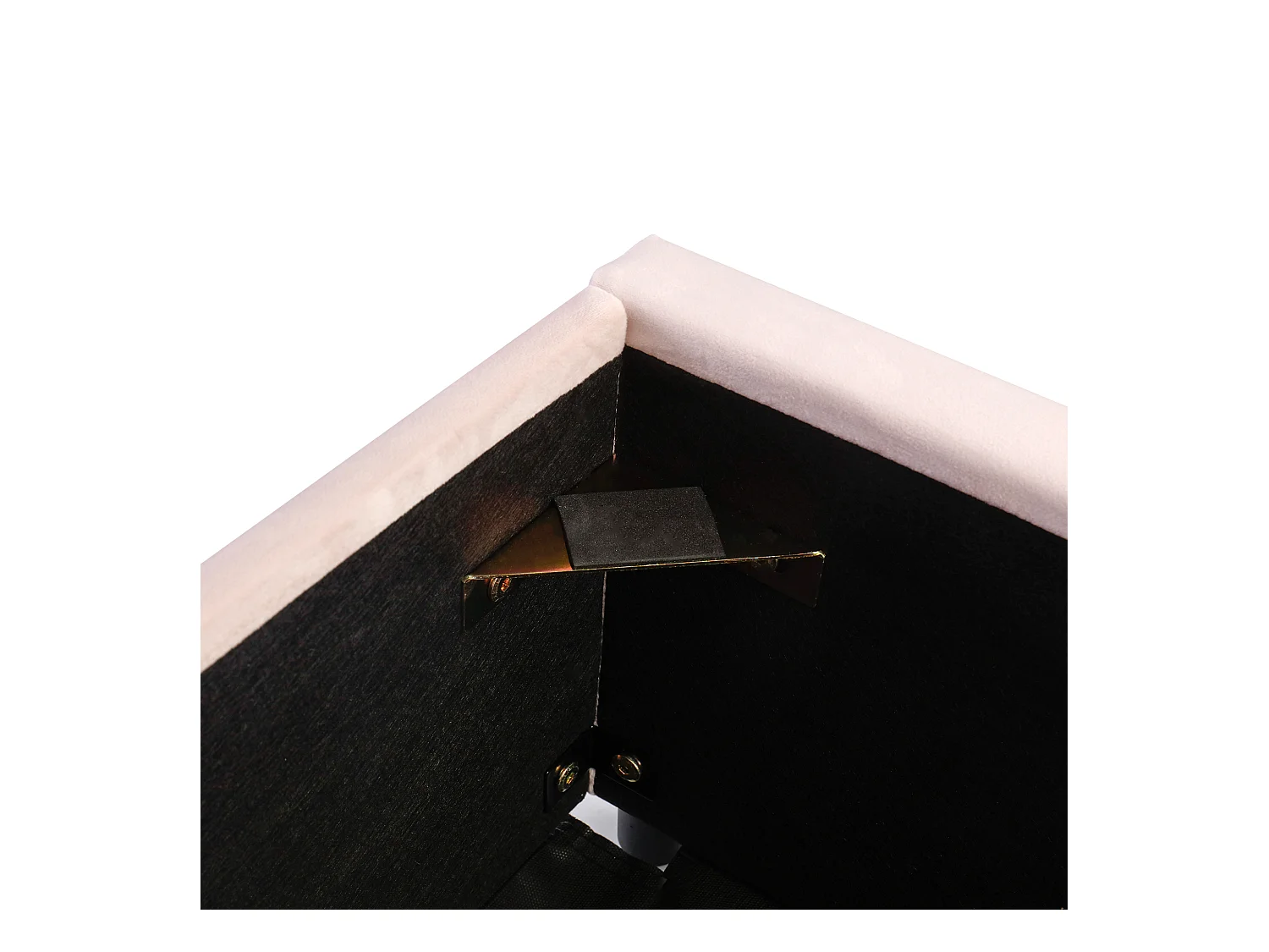 Lit coffre enfant 90x200 cm avec sommier à lattes et tête de lit, velours rose - sans matelas