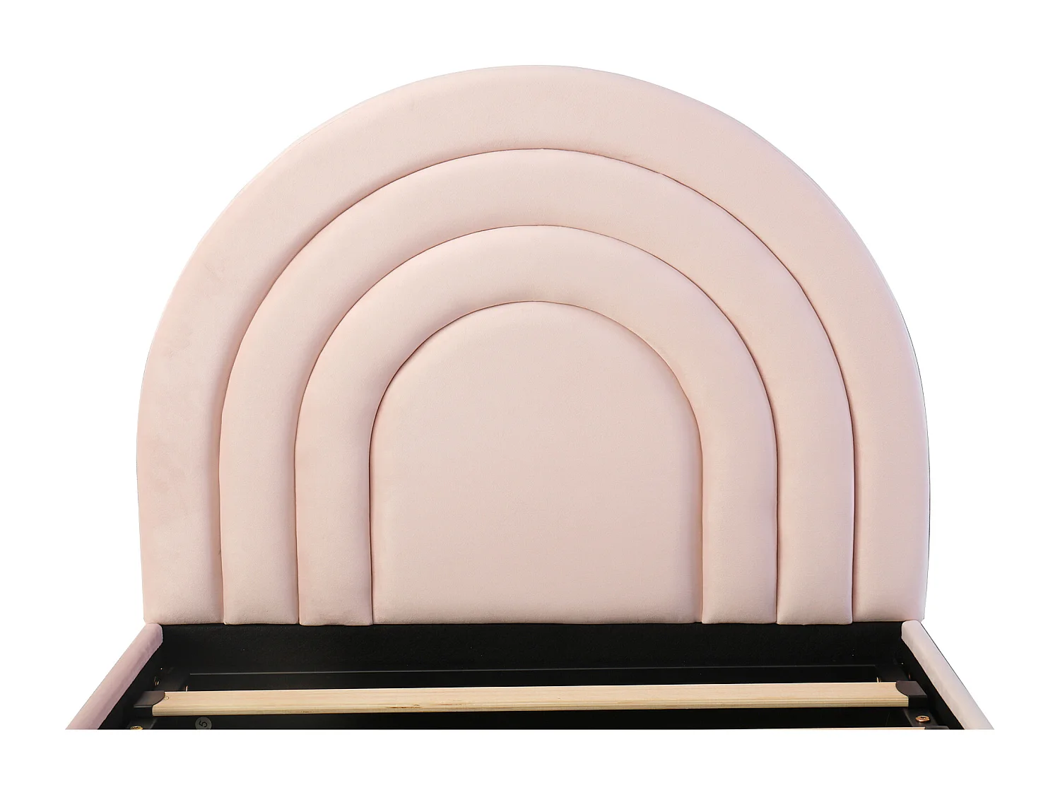 Kinderbed met opbergruimte 90x200 cm met lattenbodem en hoofdbord, roze fluweel - zonder matras