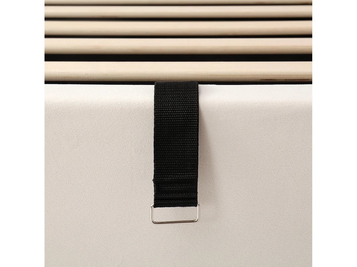 Kinderbed met opbergruimte 90x200 cm met lattenbodem en hoofdbord, beige fluweel - zonder matras