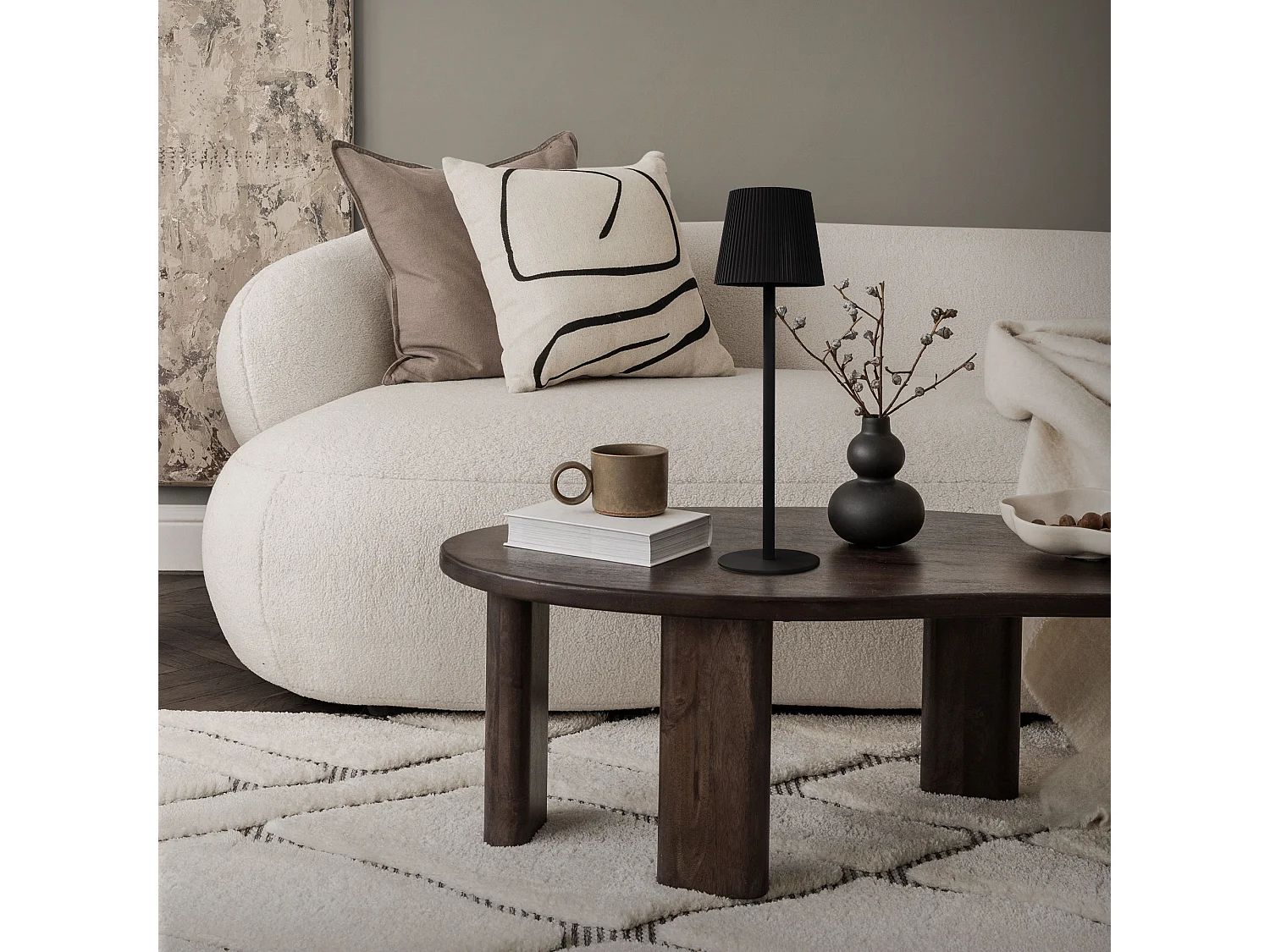 Lampe de table led Ø10x36cm noire lumière blanche chaude 4 niveaux avec capteur tactile batterie rechargeable usb éclairage dimmable autonomie longue