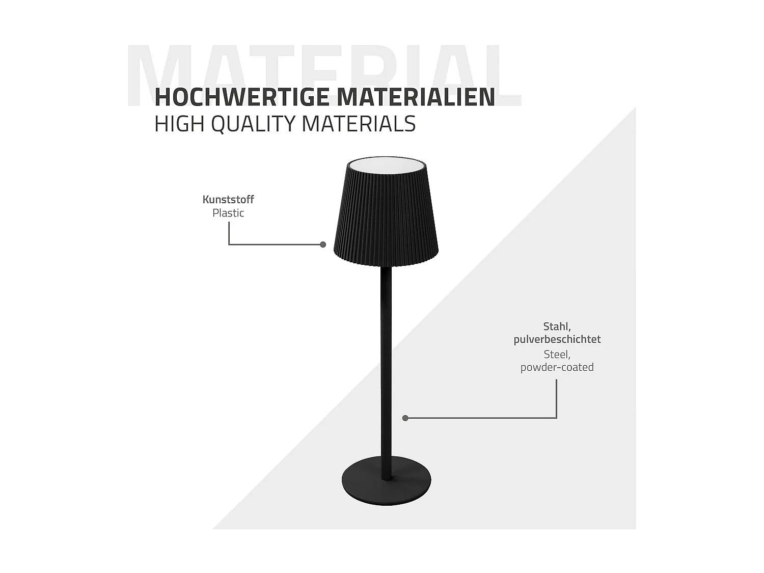 Lampe de table led Ø10x36cm noire lumière blanche chaude 4 niveaux avec capteur tactile batterie rechargeable usb éclairage dimmable autonomie longue