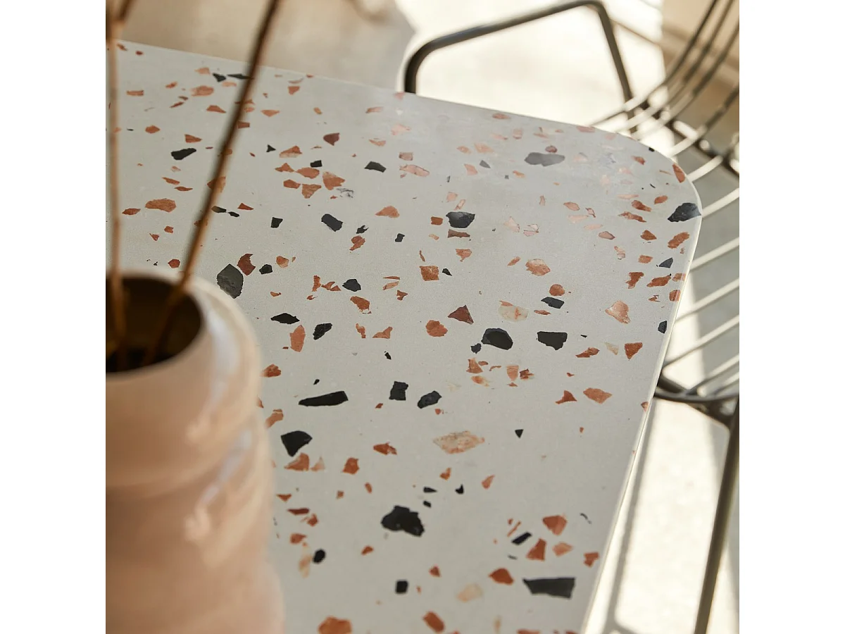 Table rectangulaire en terrazzo premium et métal 160 Elio brown