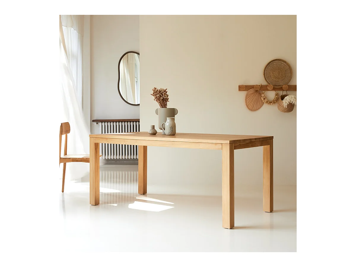 Esstisch 180x90 Teakholz massiv Teak Holz Esszimmer Tikamoon