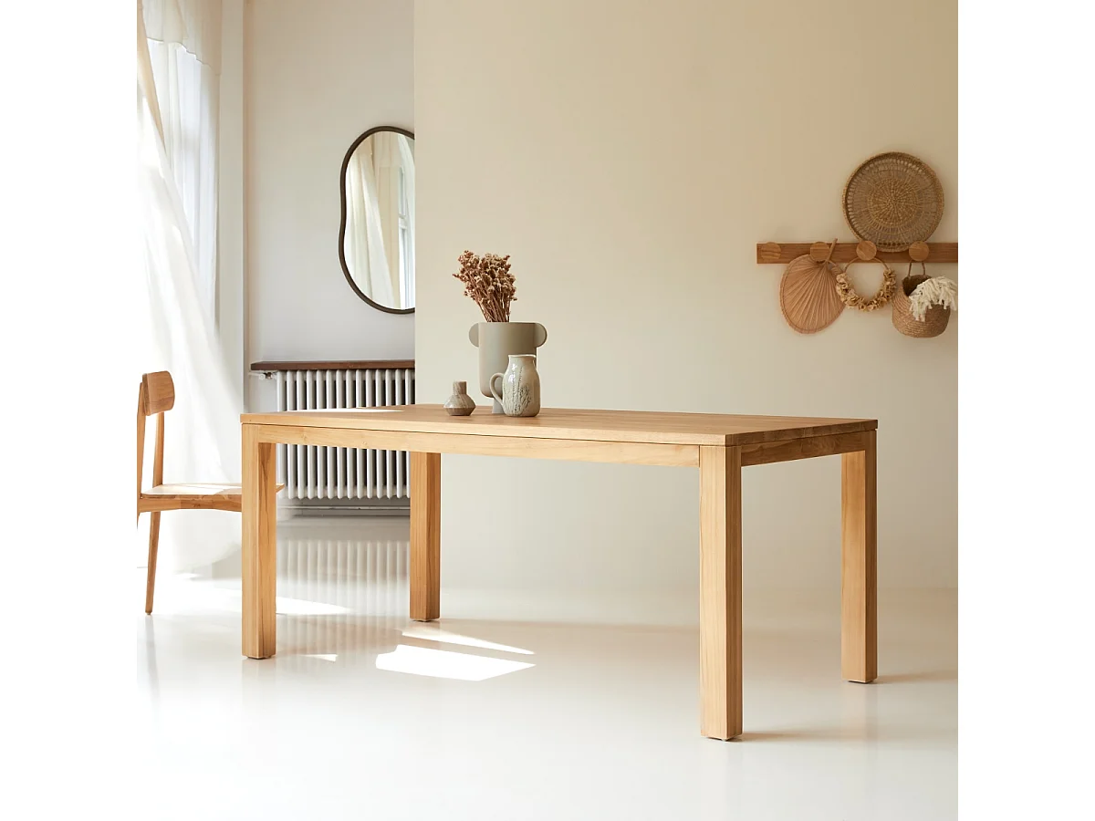 Esstisch 180x90 Teakholz massiv Teak Holz Esszimmer Tikamoon