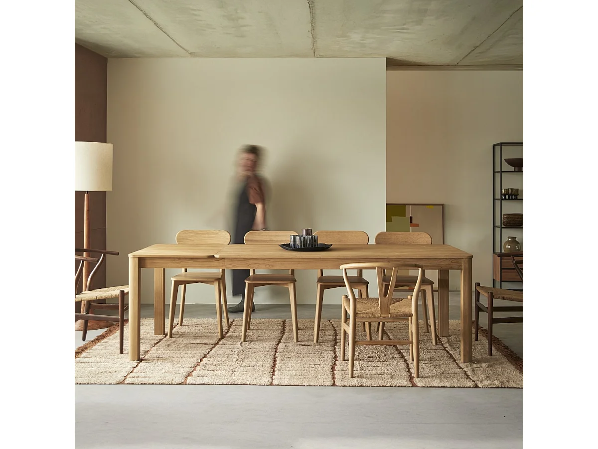 Ausziehtisch aus massivem Teakholz Léon