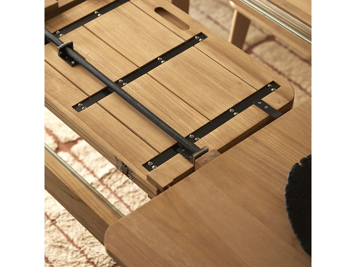 Ausziehtisch aus massivem Teakholz Léon