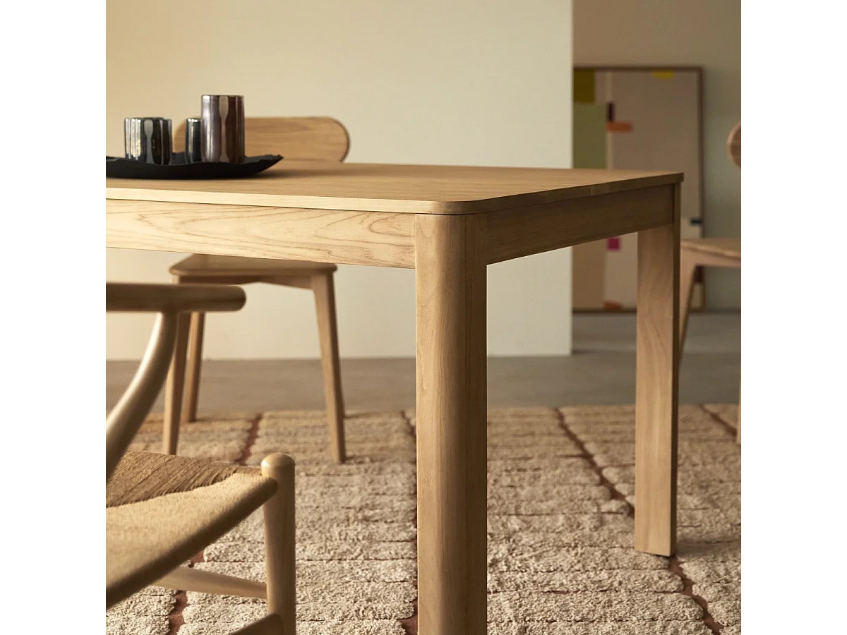 Ausziehtisch aus massivem Teakholz Léon