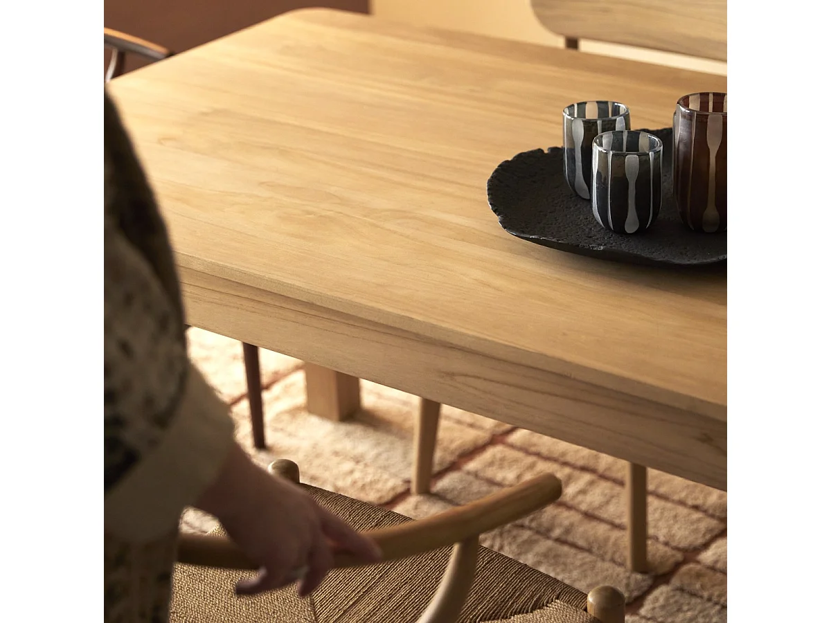 Ausziehtisch aus massivem Teakholz Léon