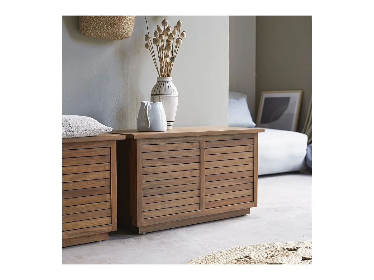 Coffre en bois d'acacia Loggia 80