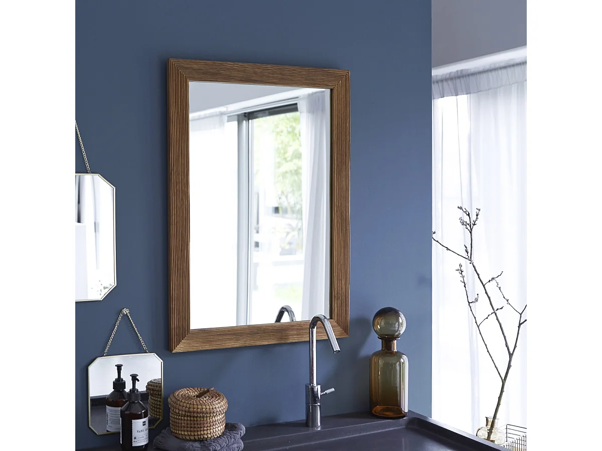 Specchio in legno di quercia massello 70x50 cm Karl