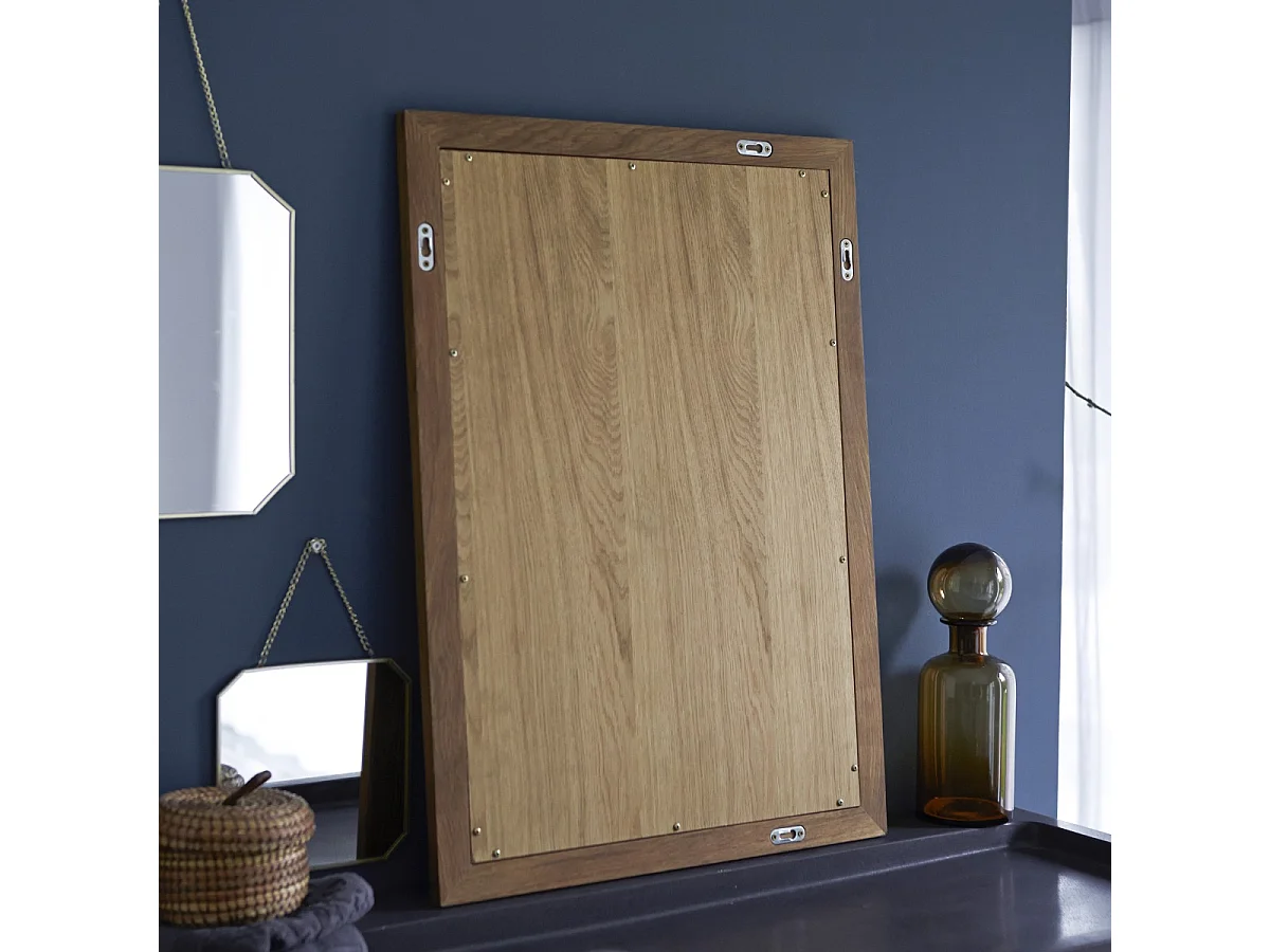 Specchio in legno di quercia massello 70x50 cm Karl