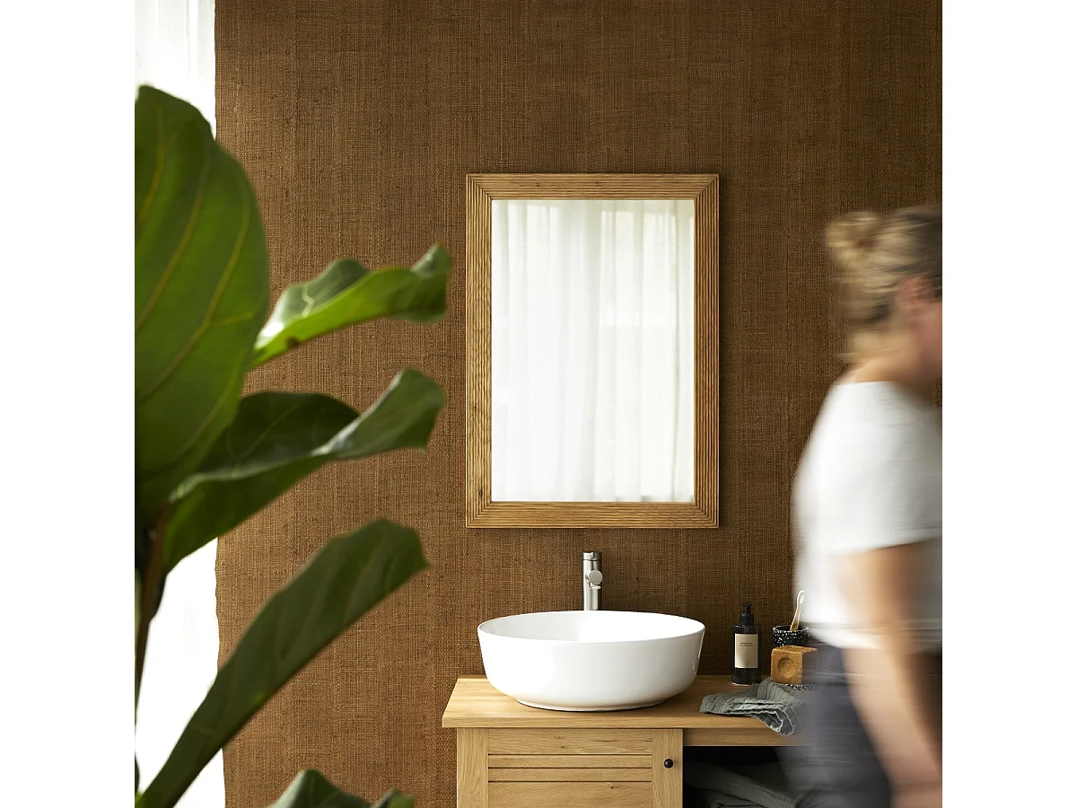 Spiegel Badezimmerspiegel Massivholz Eiche 70x50 cm