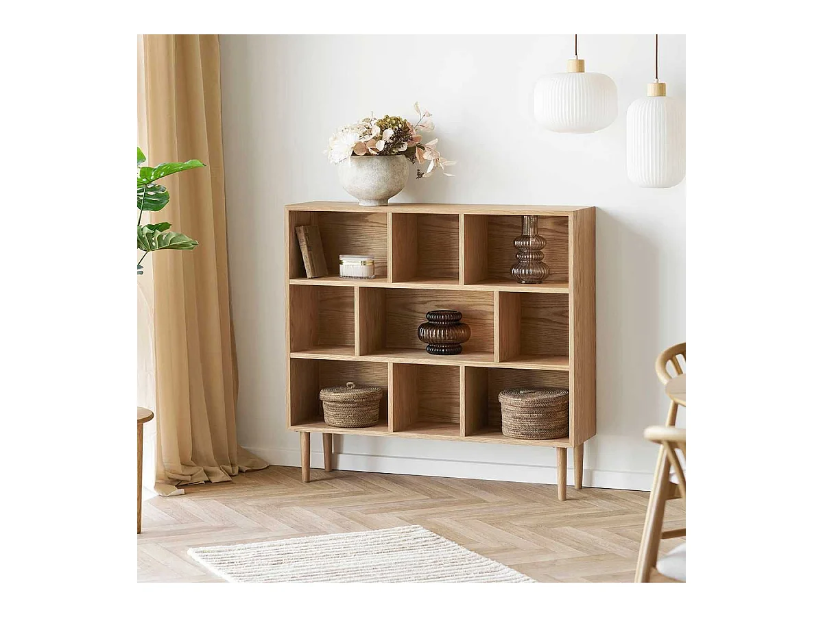 Meuble de rangement 9 niches en chêne massif - KALLYS