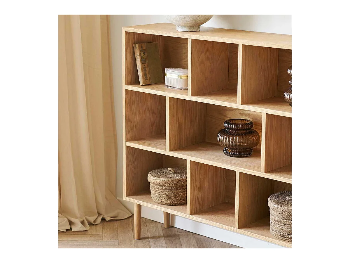 Meuble de rangement 9 niches en chêne massif - KALLYS