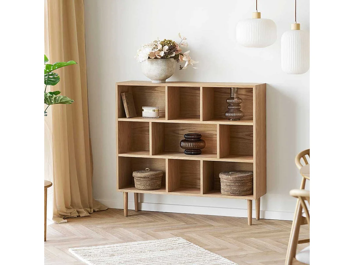 Meuble de rangement 9 niches en chêne massif - KALLYS