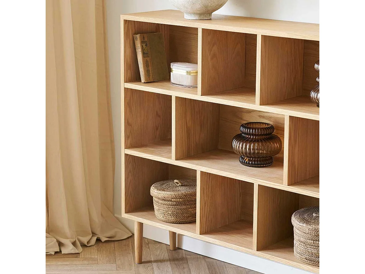 Meuble de rangement 9 niches en chêne massif - KALLYS