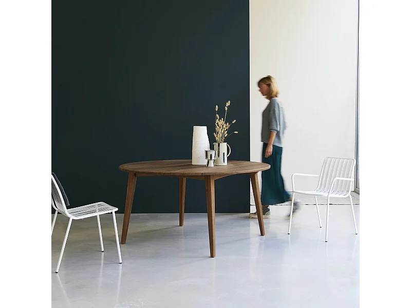 Esstisch runder Tisch aus massivem Recycling-Teak Design Karpenter 150 cm