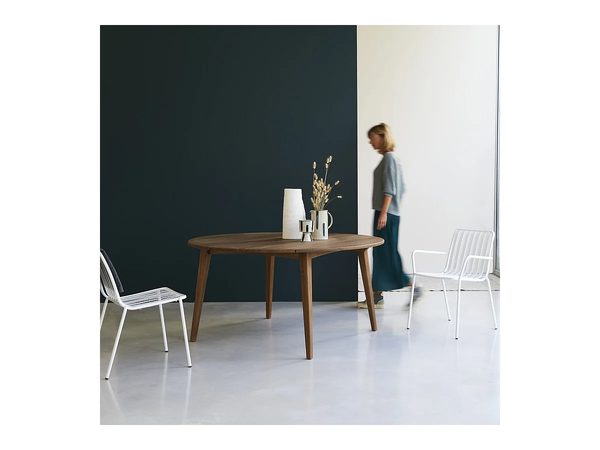 Esstisch runder Tisch aus massivem Recycling-Teak Design Karpenter 150 cm