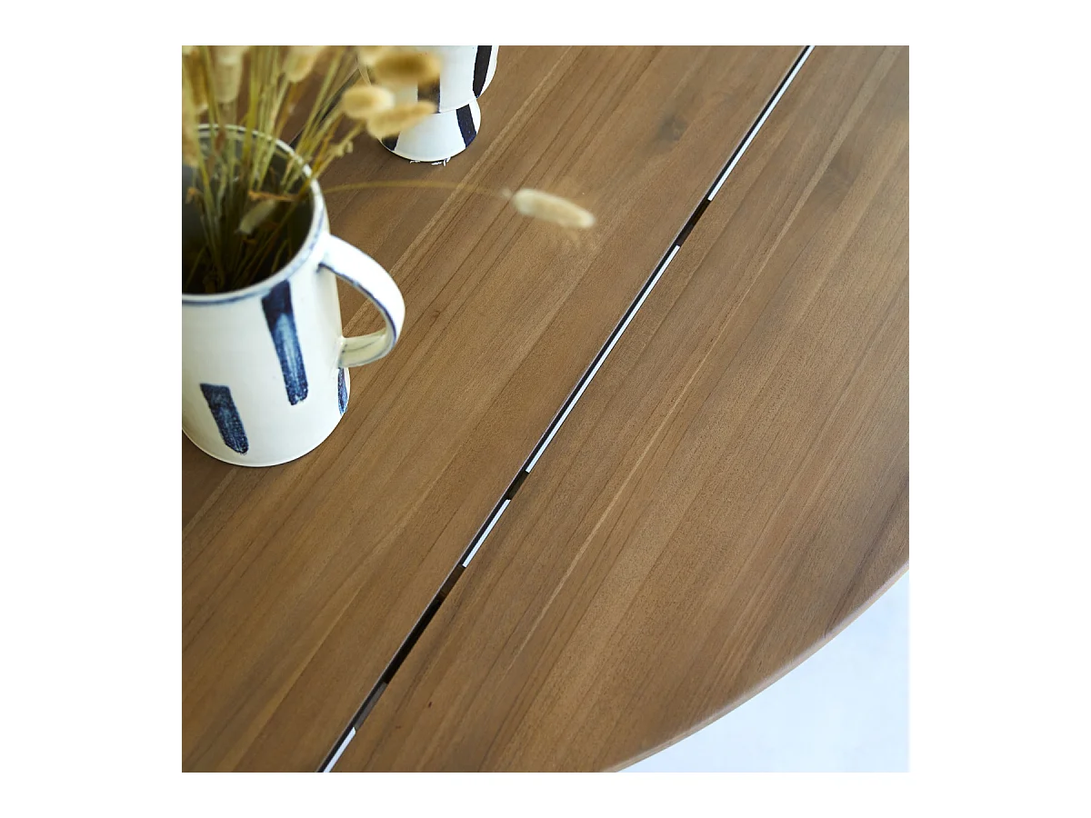 Esstisch runder Tisch aus massivem Recycling-Teak Design Karpenter 150 cm