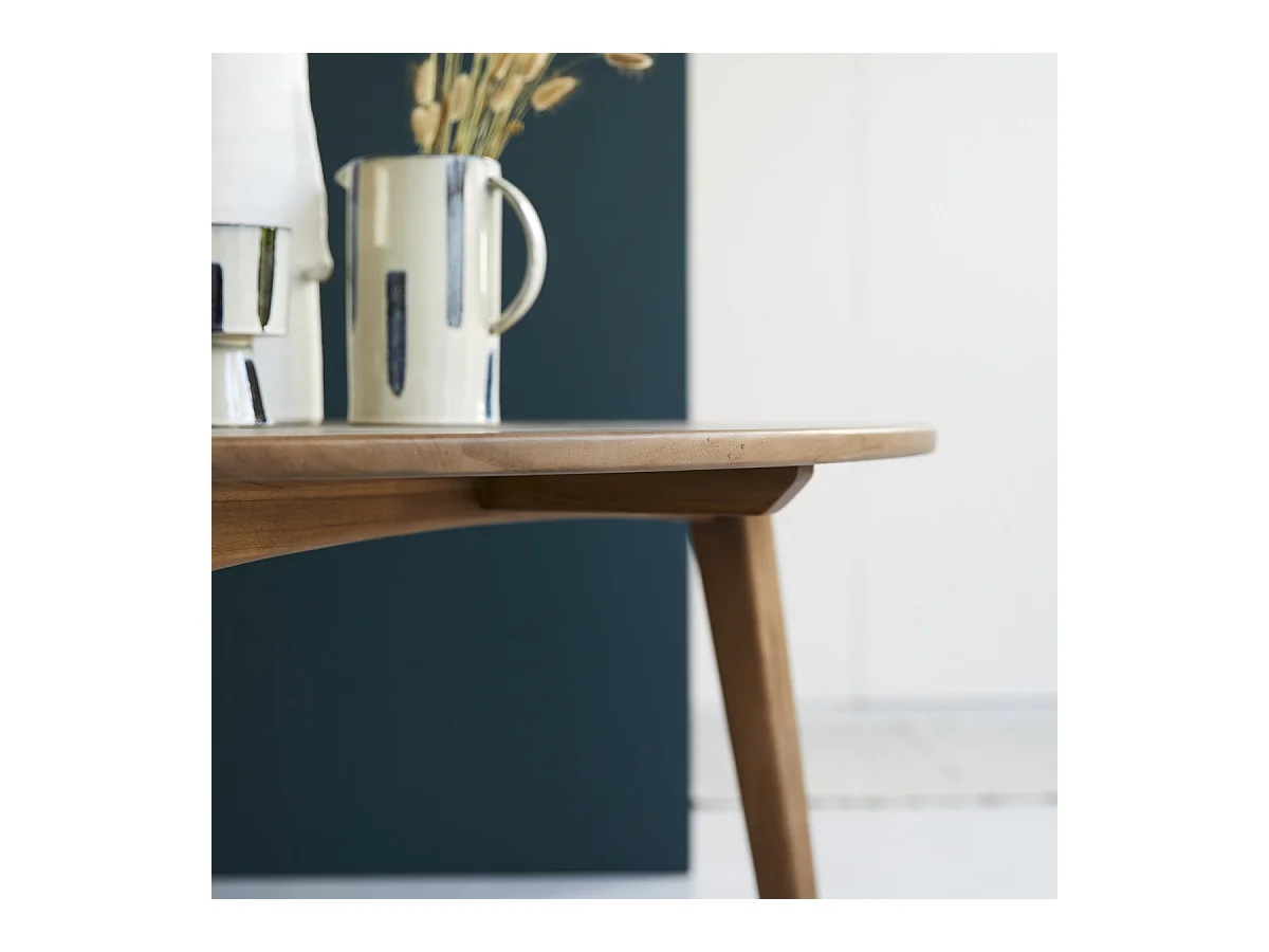 Esstisch runder Tisch aus massivem Recycling-Teak Design Karpenter 150 cm