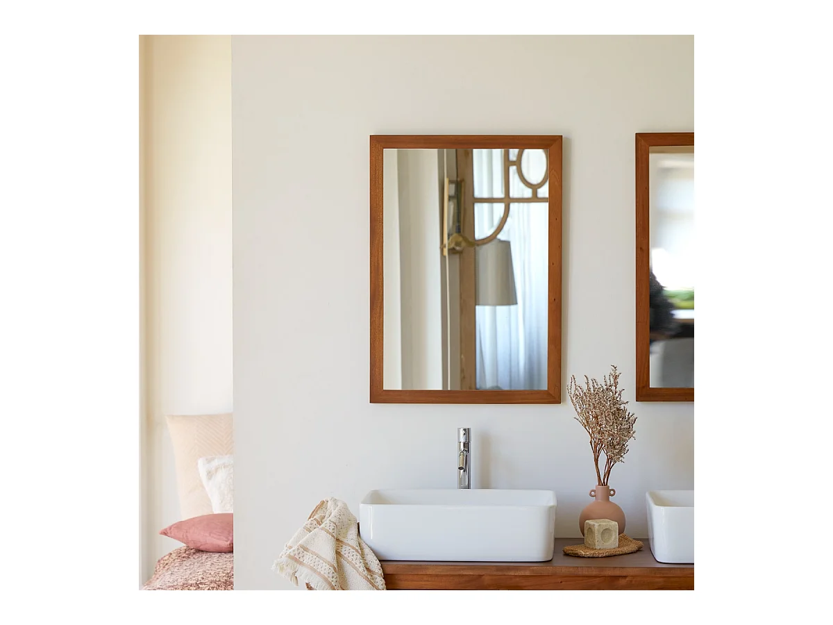 Specchio in legno di acacia 70x50 Loggia