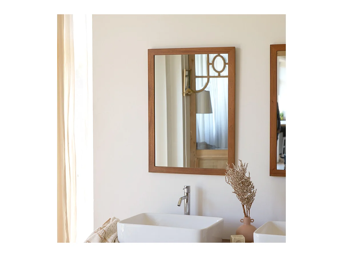 Specchio in legno di acacia 70x50 Loggia