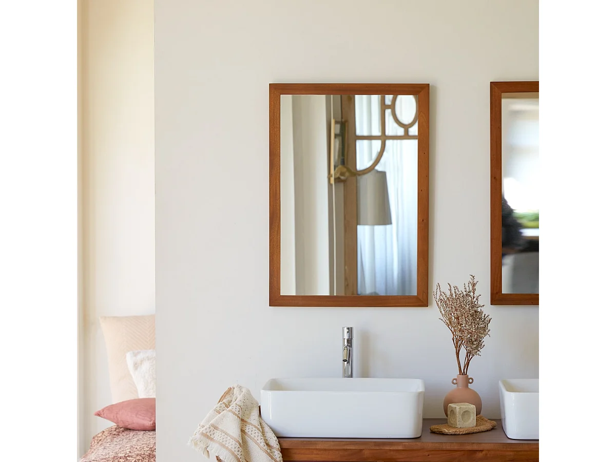 Spiegel Loggia aus Akazienholzrahmen 70x50 cm