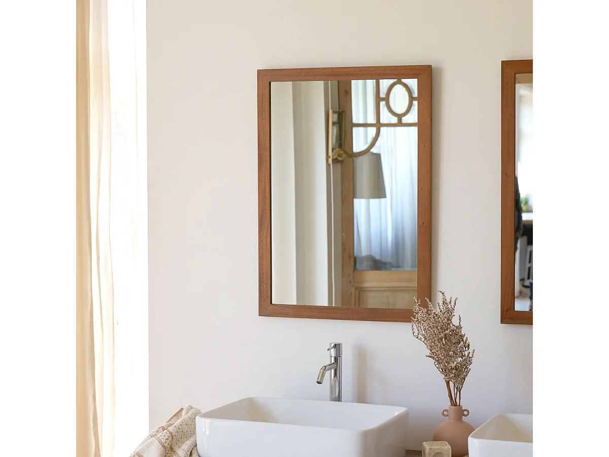 Spiegel Loggia aus Akazienholzrahmen 70x50 cm