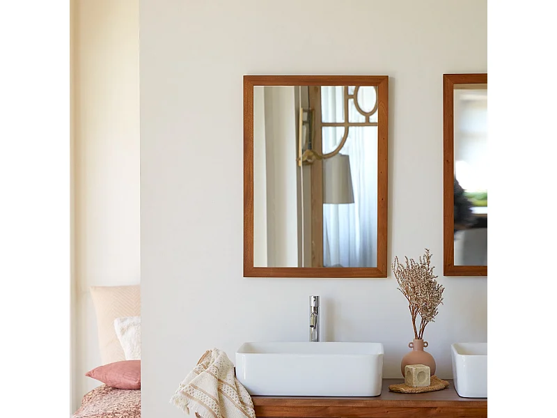 Spiegel Loggia aus Akazienholzrahmen 70x50 cm