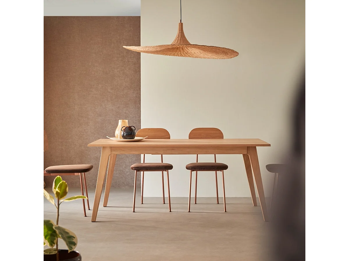 Ausziehtisch aus massivem Eichenholz 6-12 Pers. 260x91 Esmée