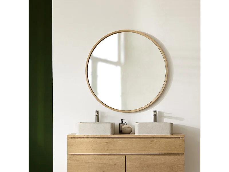 Specchio in legno di rovere massello 90x90 Fanie