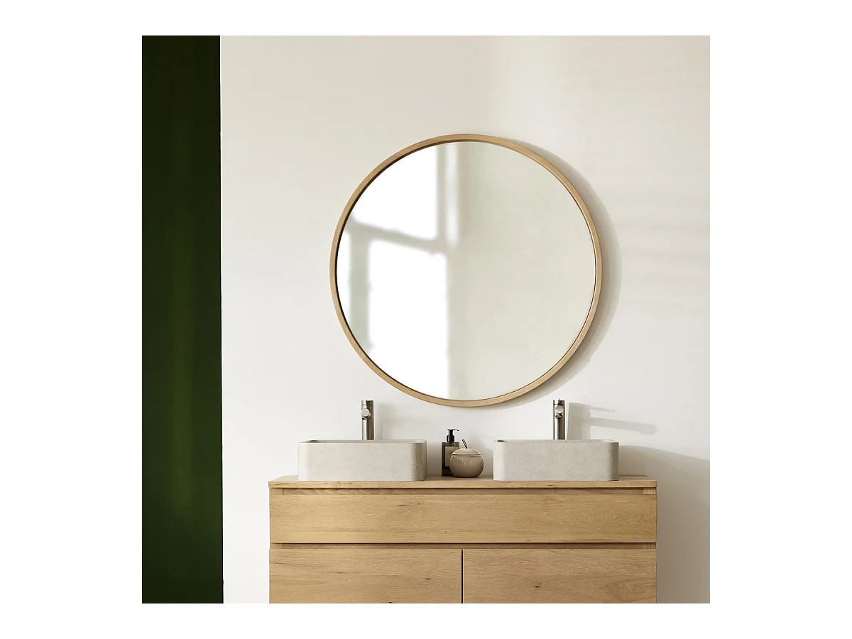 Specchio in legno di rovere massello 90x90 Fanie