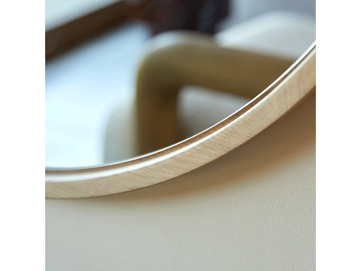 Miroir en bois de chêne massif 90x90 Fanie