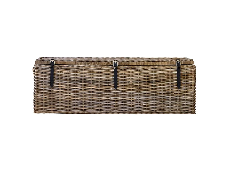 Koffer Truhe aus Rattan hell grau 150 cm Schlafzimmer Neu Tikamoon