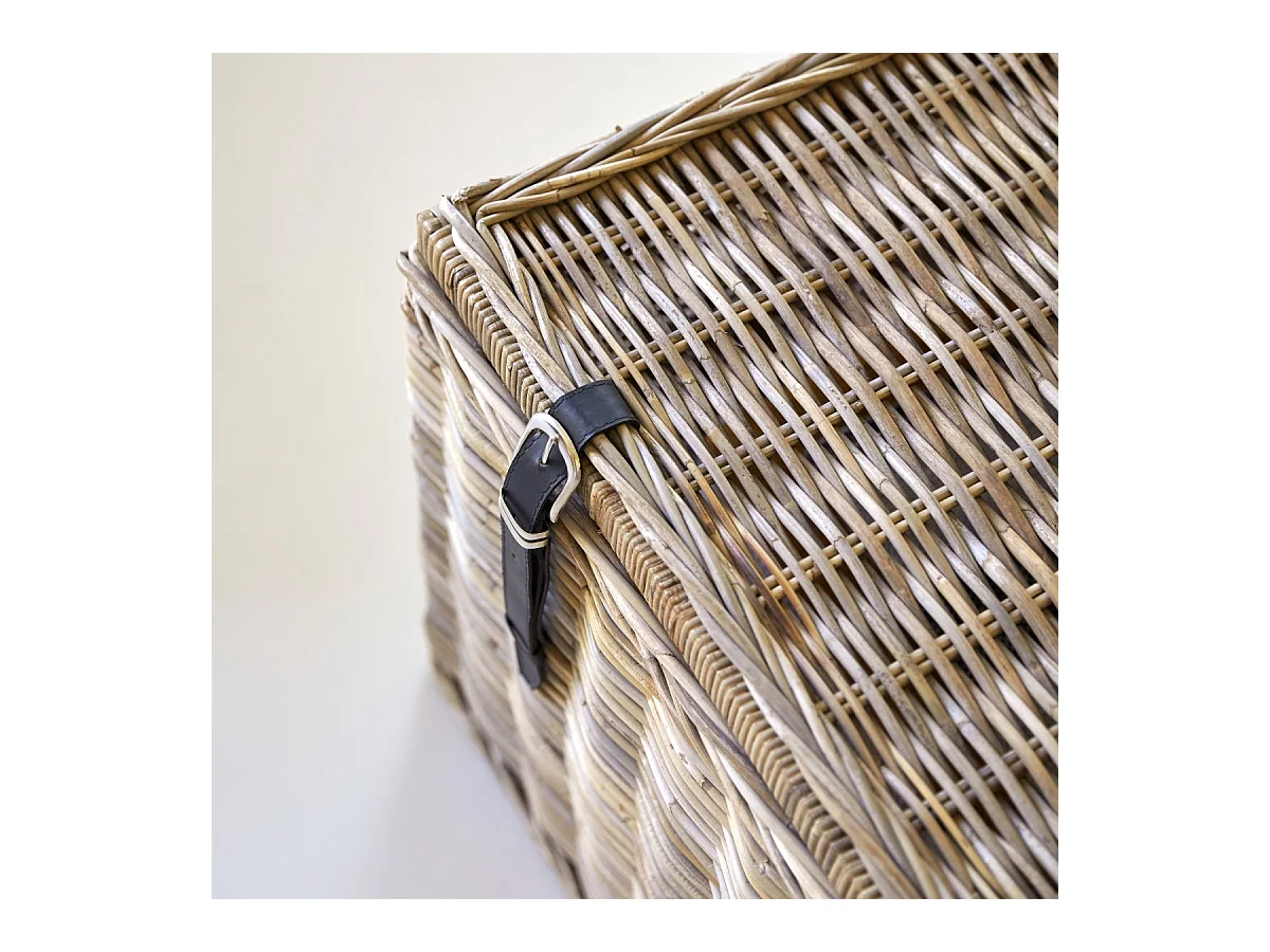 Koffer Truhe aus Rattan hell grau 150 cm Schlafzimmer Neu Tikamoon