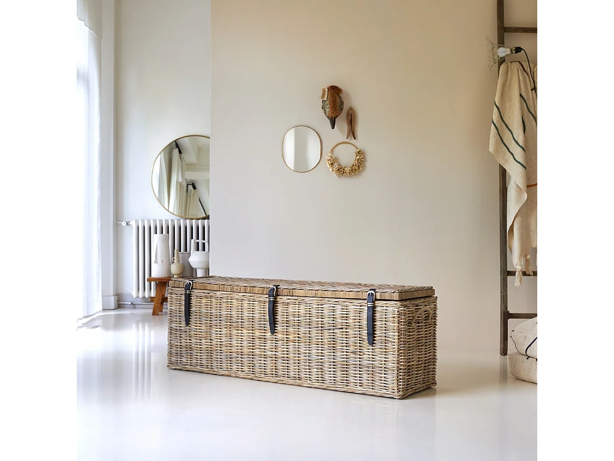 baule cesta cesto in rattan fibre vegetali naturale 150 cm