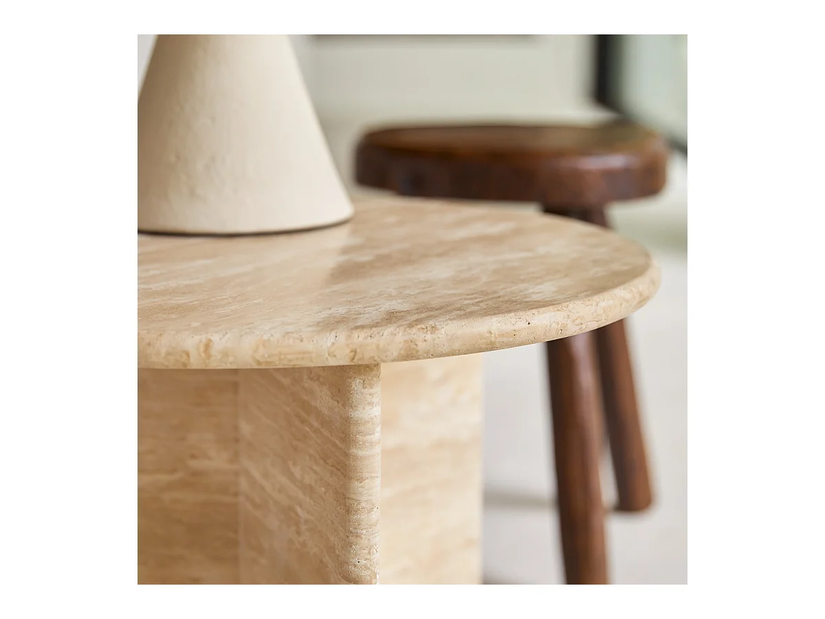 Tavolino da divano in travertino Sarah