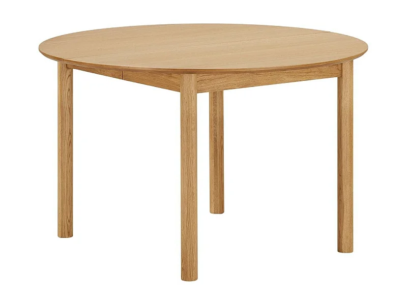 Table repas extensible Ø120cm en MDF et chêne naturel - YANICK