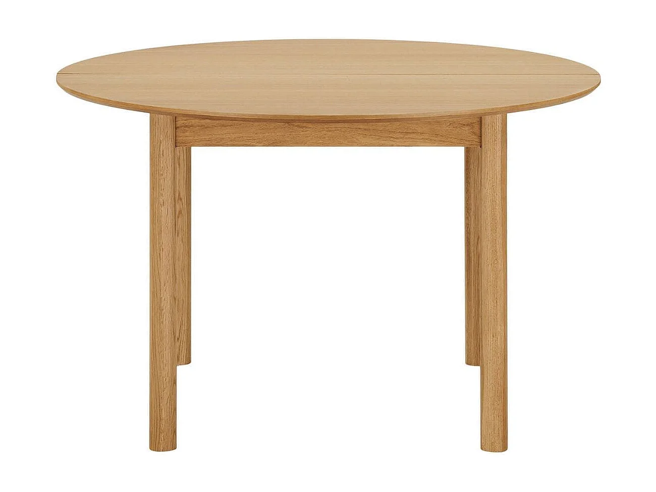 Table repas extensible Ø120cm en MDF et chêne naturel - YANICK