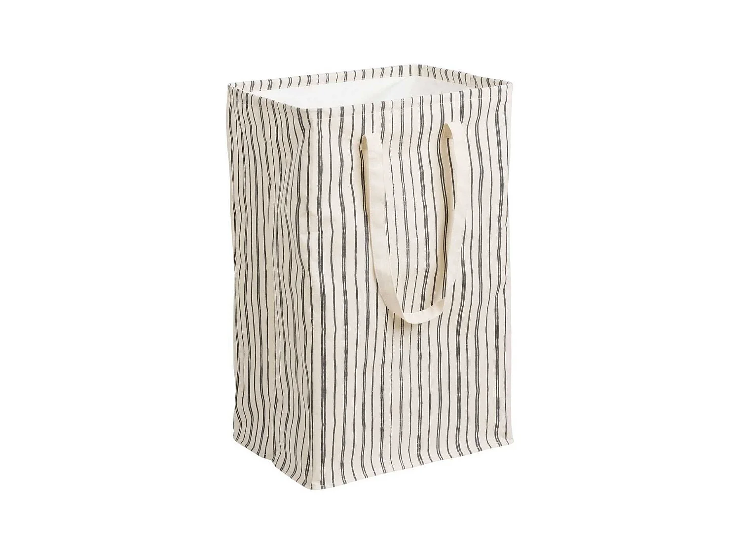 Sac à Linge en Tissu gris et beige rayé - BERYL