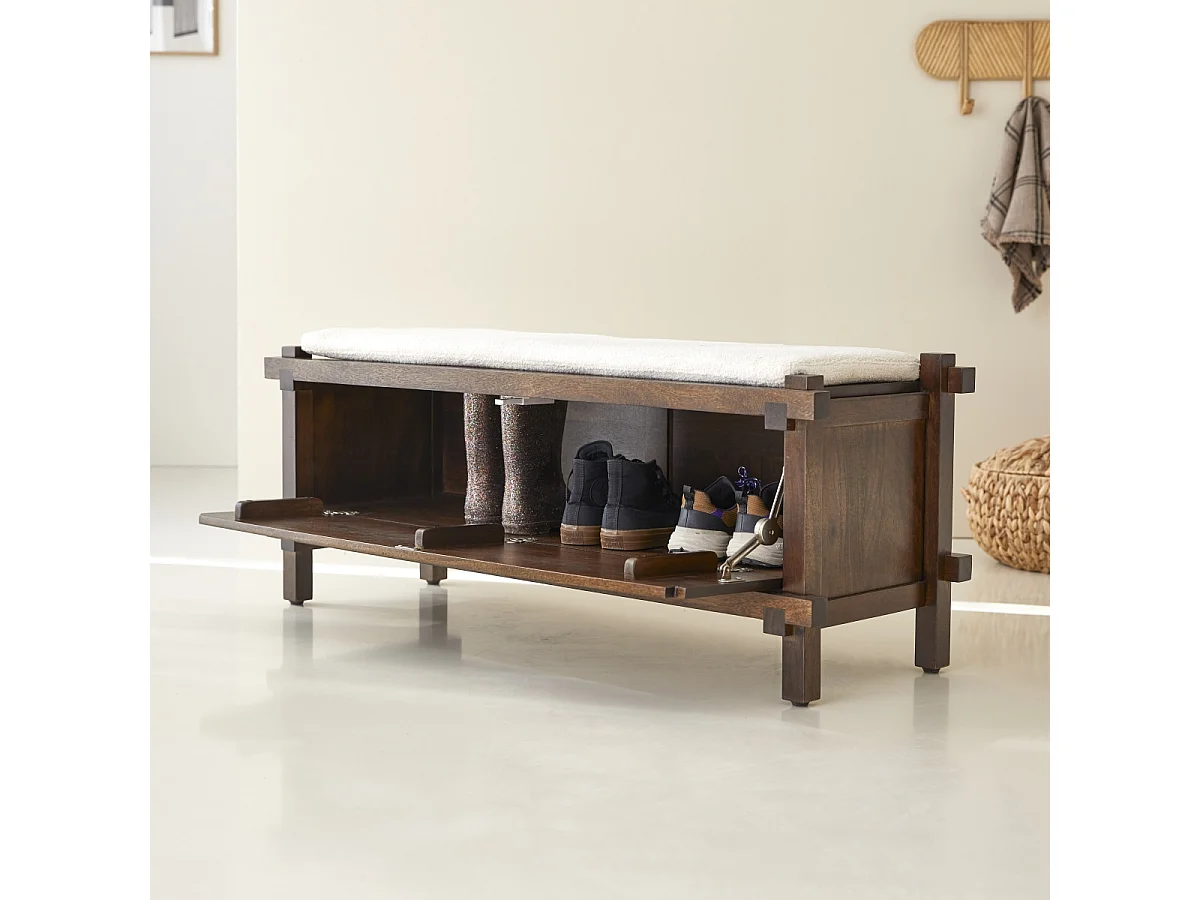 Meuble à chaussures en manguier massif Arko 120cm