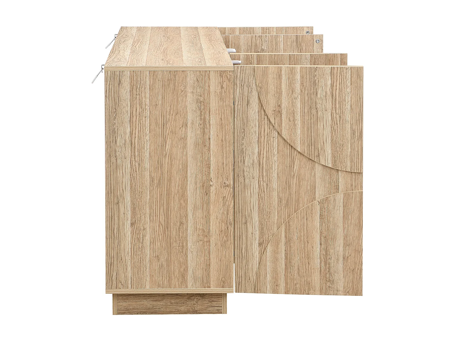 Buffet naturel avec 4 portes et étagères - pour salon et salle à manger