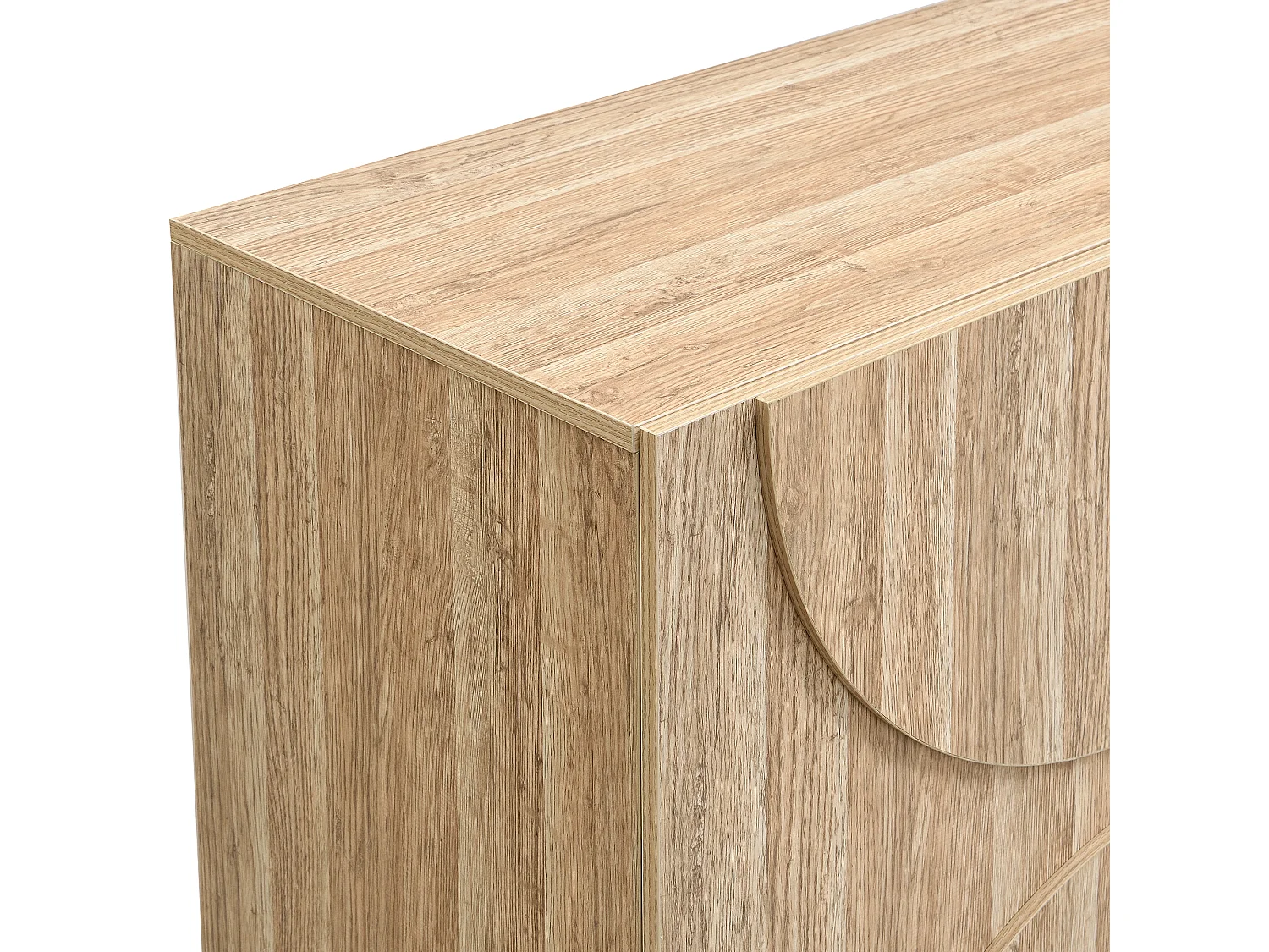 Buffet naturel avec 4 portes et étagères - pour salon et salle à manger