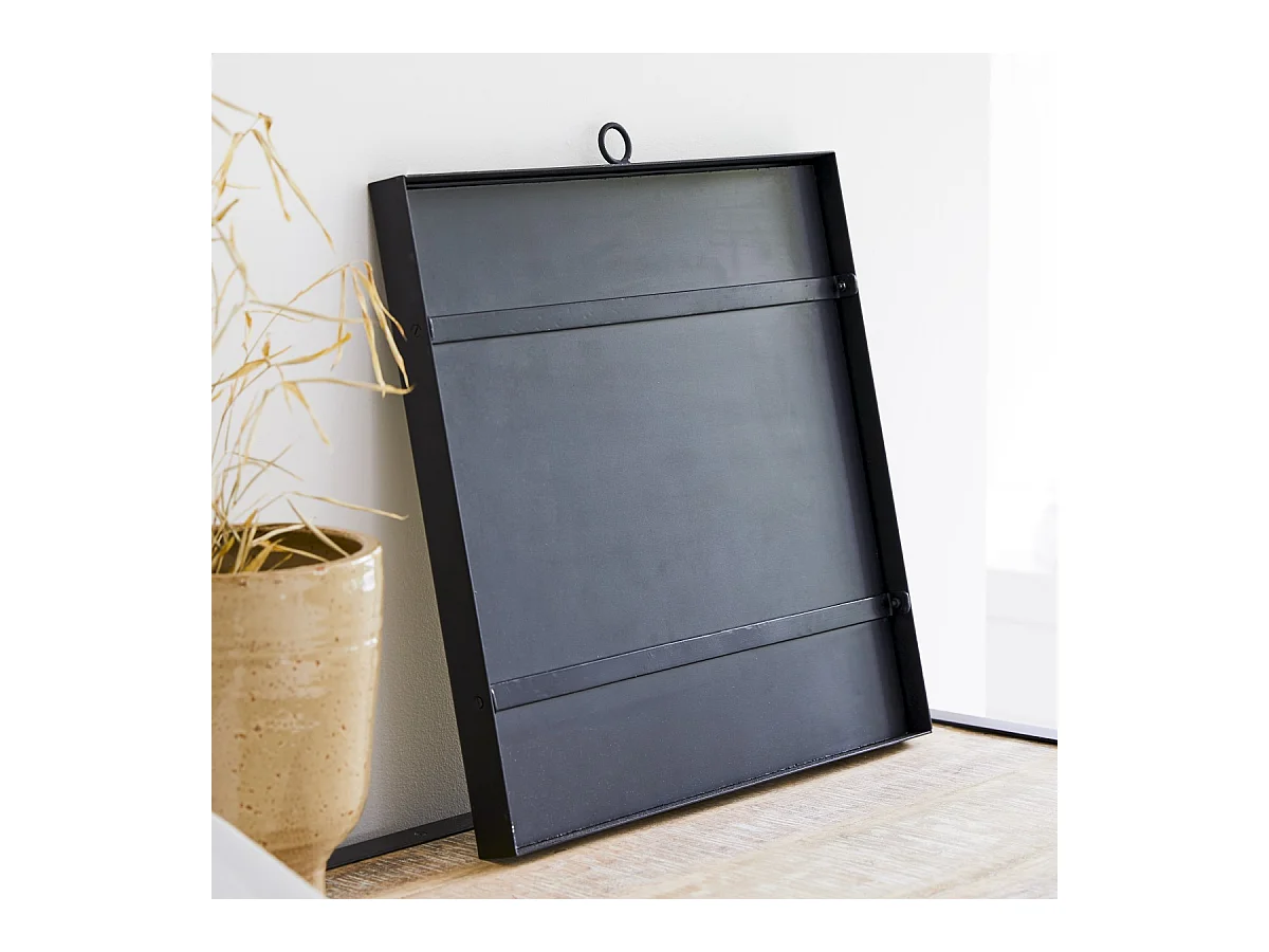 Specchio quadrato in metallo nero 50x50 Square stile industriale