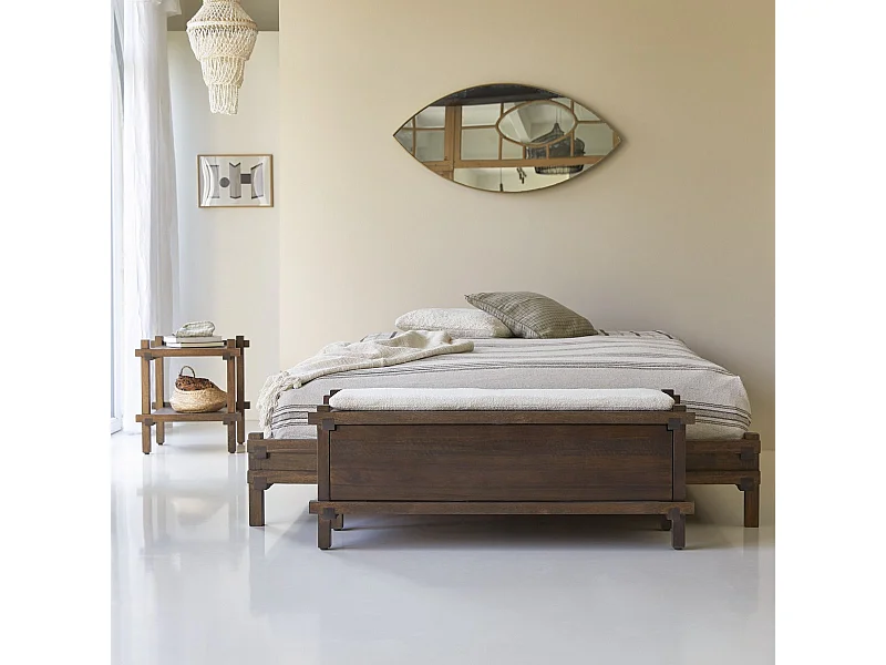 Mobile fondoletto in legno di mango massello Arko da 120 cm