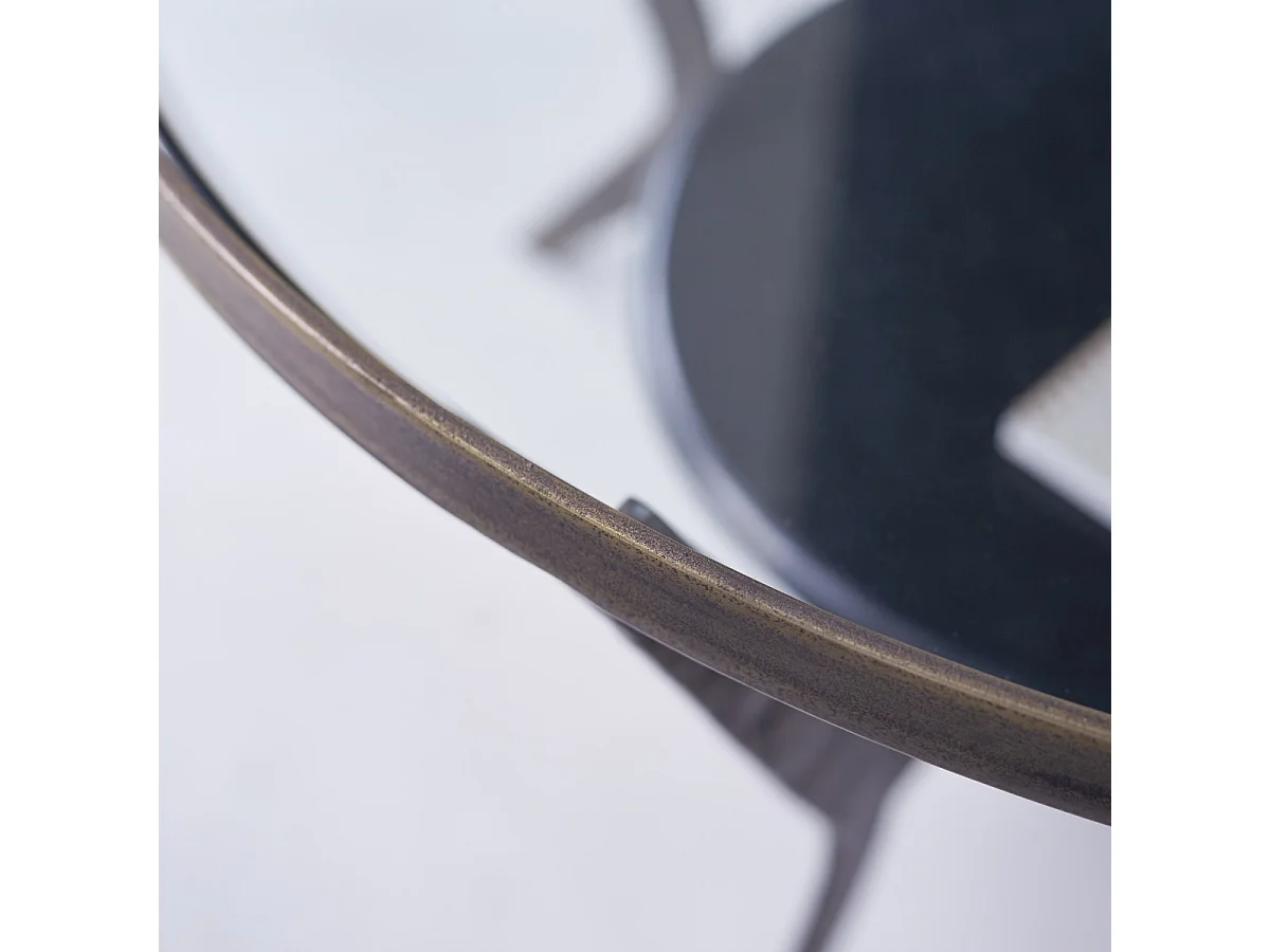 Table basse ronde en marbre et métal 80 Ambre