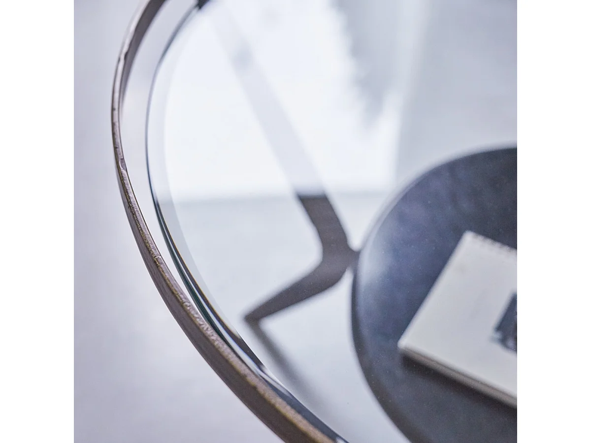 Table basse ronde en marbre et métal 80 Ambre