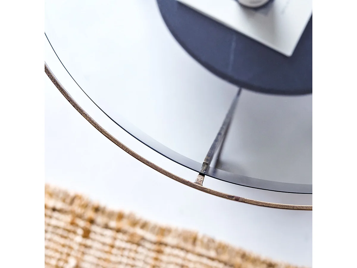 Table basse ronde en marbre et métal 80 Ambre