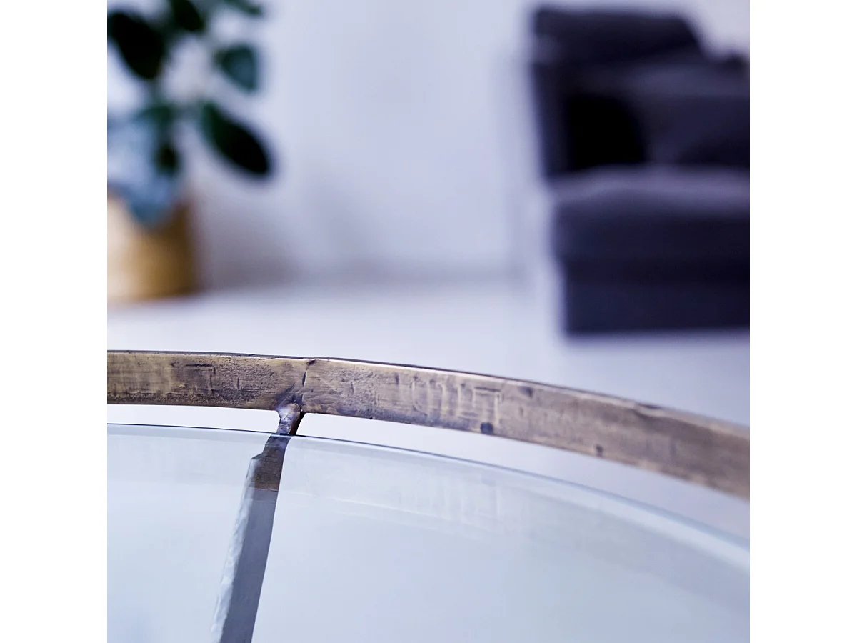 Table basse ronde en marbre et métal 80 Ambre